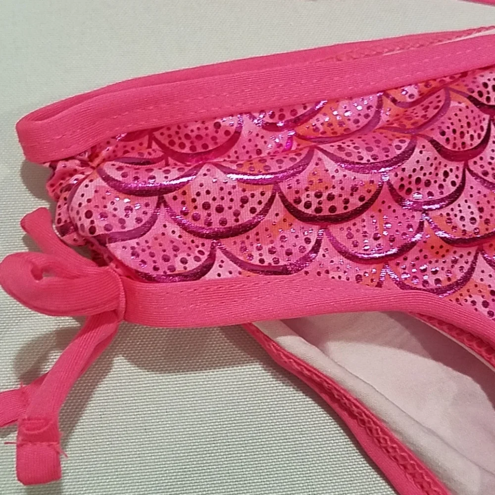 Pink Platinum Girl's Size 12 Months Mermaid Pink UV Ceritified Swim Bathing Suit